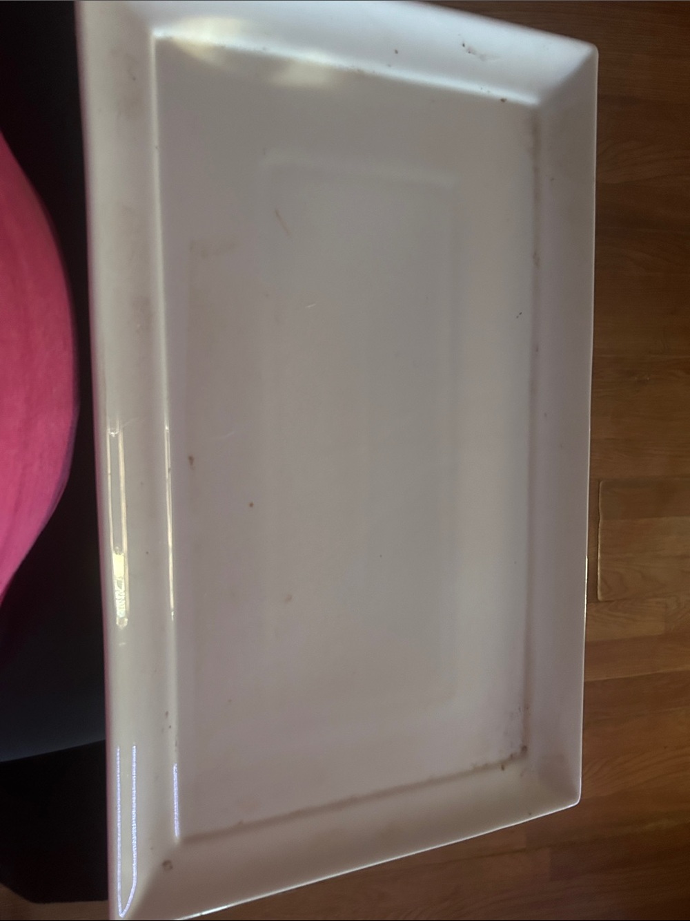 Source Unknown White Rectangular Ceramic Serving Platter
